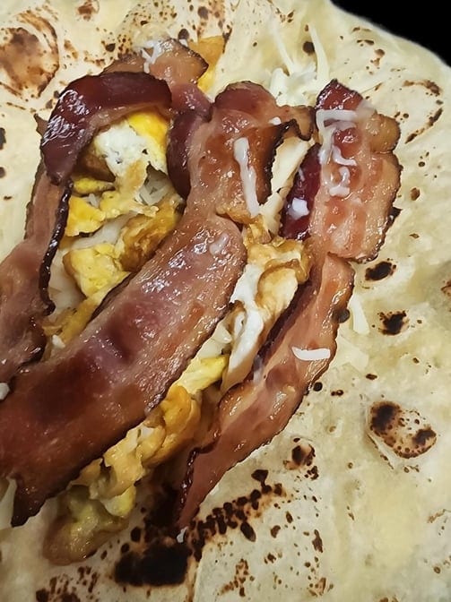 Breakfast Burrito: Bacon.