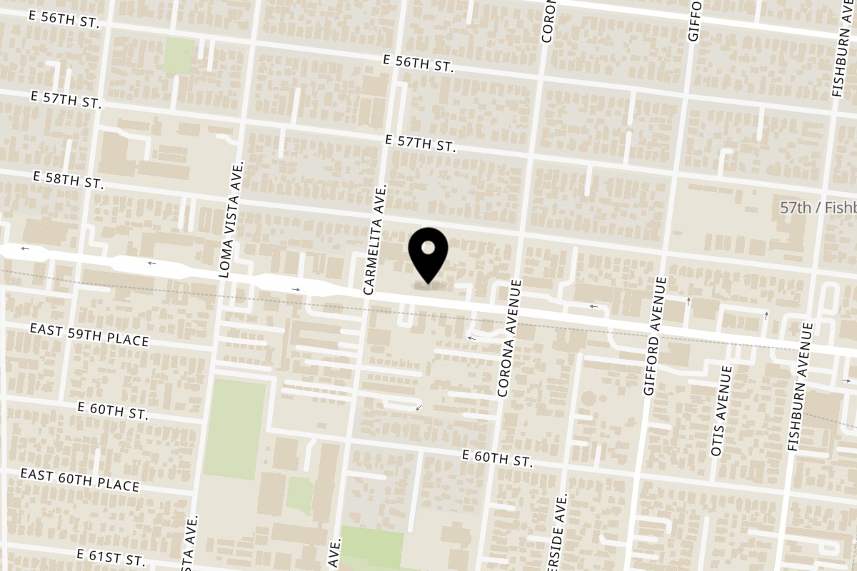 Map showing the location of Little Mexico Chiquito on 3823 Slauson Ave in Maywood